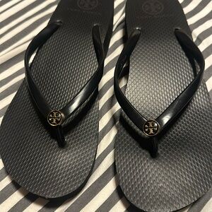 Tory Burch Black Sandal Platforms. Size 10.